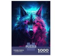 for Adults 1000 Piece Puzzle Wolf Head Wall Art Print Teenager Puzzles Relax Games Improve Memory Unique Gifts for Birthday And Christmas 52x38cm/1000pcs