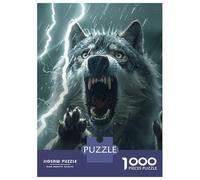 for Adults 1000 Piece Puzzle Wolf Lightning Puzzles for Adults Brain Teaser Game Perfect Decoration Difficult And Challenge 38x26cm/1000pcs