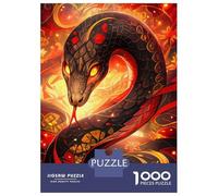 for Adults 1000 Piece Puzzle Year of The Snake - Fiery Serpent Puzzles for Adults Hands-on Game Staycation Kill Time Unique Gifts for Birthday And Christmas 52x38cm/1000pcs