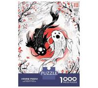 for Adults 1000 Piece Puzzle Yin And Yang Koi Fish Puzzles for Adults Hands-on Game Staycation Kill Time Unique Gifts for Birthday And Christmas 52x38cm/1000pcs