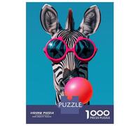 for Adults 1000 Piece Puzzle Zebra Bubblegum Puzzles for Adults Hands-on Game Staycation Kill Time Unique Gifts for Birthday And Christmas 52x38cm/1000pcs