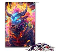 for Adults 1000 Piece Rainbow Flame Bull1 Jigsaw Puzzles for Adults Wood Puzzle Difficult And Challenge 1000 PCS
