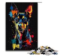 for Adults 1000 Piece Rat Terrier Dog Art Jigsaw Puzzles for Adults Wood Puzzle Difficult And Challenge 75x50cm