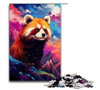 for Adults 1000 Piece Red Panda And Butterfly by of Coloured Jigsaw Puzzles for Adults Wood Puzzle Difficult And Challenge 75x50cm