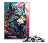 for Adults 1000 Piece Robot Wolf by SplattersLots of Thick Coloured Clouds Jigsaw Puzzles for Adults Wood Puzzle Difficult And Challenge 1000 PCS