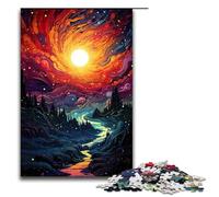 for Adults 1000 Piece The Colorful Psychedelia of Black Hole Dawn Jigsaw Puzzles for Adults Wood Puzzle Difficult And Challenge 75x50cm