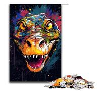 for Adults 1000 Piece There Are Lots of Colorful Splashes Around The Crocodil Jigsaw Puzzles for Adults Wood Puzzle Difficult And Challenge 75x50cm