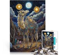 for Adults 1000 Pieces Puzzle “Fantasy colorful camel” Made of wood，for ages 14 and over Each piece is unique - Fun and challenging game for the whole family Good gift。size：50x75cm