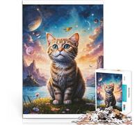 for Adults 1000 Pieces Puzzle Gifts Cat In The Fantasy Land Made of wood,for 14+ Assembling the model It is ideal as a gift for the whole family。size:50x75cm/14.96x20.47inch