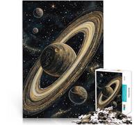 for Adults 1000 Pieces Puzzle Gifts Gold Ringed Planet Made of cardboard,Suitable for people aged 14 and above Anti-stress family game difficult challenge Gift For Birthdays。size:38x52cm
