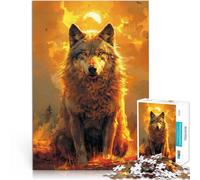 for Adults 1000 Pieces Puzzle Gifts Golden Wolf Made of cardboard，Suitable for people aged 14 and above Intellectual toy game Wish List with Santa Claus。size：26x38cm/10.24x14.96inch