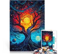 for Adults 1000 Pieces Puzzle Gifts Tree of Two Moons Made of cardboard,for and from 14 years and over DIY Toys Family Games Christmas Birthday Gifts 。size:26x38cm/10.24x14.96inch