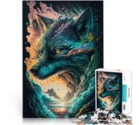for Adults 1000 Pieces Puzzle Gifts Wolf Enchanted forest Made of wood，Suitable for ages 14 and up Beautiful design gameBeautiful design game Gifts Ideas。size：50x75cm/14.96x20.47inch