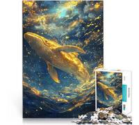for Adults 1000 Pieces Puzzle Golden Whale of the Abyss Made of wood，for ages 14 and over Educational game for families Artists' Collection, Fine Arts。size：50x75cm/14.96x20.47inch