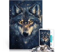 for Adults 1000 Pieces Puzzle In The Darkness Wolf Made of cardboard for and 14 years and over educational challenge Fun activities at home, birthday gifts, travel gifts。size:26x38cm/10.24x14.96inch
