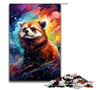 for Adults 1000 Red Panda And Butterfly by of Coloured Jigsaw Puzzles for Wood Jigsaw Christmas Puzzle Gifts 75x50cm