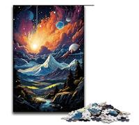 for Adults 1000 The Colorful Psychedelia of Cosmic Mountain Jigsaw Puzzles for Wood Jigsaw Christmas Puzzle Gifts 75x50cm