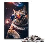 for Adults 1000 The Cosmic Cat Mander Jigsaw Puzzles for Wood Jigsaw Christmas Puzzle Gifts 75x50cm