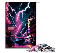 for Adults 1000 Tokyo Japan Neon Jigsaw Puzzles for Wood Jigsaw Christmas Puzzle Gifts 75x50cm