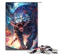 for Adults 1000 White Tiger Rage Jigsaw Puzzles for Wood Jigsaw Christmas Puzzle Gifts 75x50cm