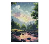 for Adults 1000pcs(38x26cm) S Jigsaw Puzzle Campsite by The River at Sunset Puzzle for Adults Toy Wall Decor Perfect Decoration Challenging Game Gifts 1000pcs(38x26cm) S