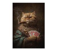 for Adults 1000pcs(38x26cm) S Jigsaw Puzzle Royal Cat with Cigar And Cards Puzzle for Adults Hands-on Game Home Decoration Unique Birthday And Xmas Gifts 1000pcs(38x26cm) S