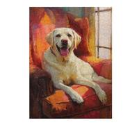 for Adults 1000pcs(52x38cm) Jigsaw Puzzle Cozy Yellow Lab Portrait Puzzle for Adults Hands-on Game Home Decoration Unique Birthday And Xmas Gifts 1000pcs(52x38cm)