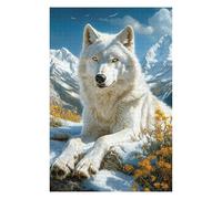 for Adults 1000pcs(75x50cm) Jigsaw Puzzle Arctic Wolf in Snowy Landscape Puzzle for Adults Hands-on Game Home Decoration Unique Birthday And Xmas Gifts 1000pcs(75x50cm)