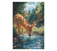 for Adults 1000pcs(75x50cm) Jigsaw Puzzle Deer Drinking Water in Forest-1 Puzzle for Adults Hands-on Game Home Decoration Unique Birthday And Xmas Gifts 1000pcs(75x50cm)