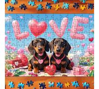 for Adults 130 Piece Valentine's Day Themed Puzzle Set Valentine's Day Puzzle For Couples And Children Great Family Games A5 Dovetail (21X30CM)