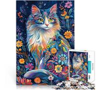 for Adults 2000 Piece Jigsaw Puzzle Eclectic Boho Kitty Cat Made of cardboard，for 14+ Educational Learning Toys Family Games Christmas game Presents for Women。size：70x100cm/27.5x39.3inch