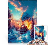 for Adults 2000 Piece Jigsaw Puzzle Old train on the tracks Made of cardboard,for age 14 years and over Intellectual decompression educational toy gifts for friends and family。size:70x100cm