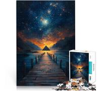 for Adults 2000 Piece Jigsaw Puzzle Pyramid Under Stars Made of cardboard for age 14 years and over Practical game Christmas game Presents for Women。size:70x100cm/27.5x39.3inch