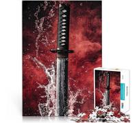 for Adults 2000 Piece Jigsaw Puzzle Samurai Sword in Water Made of cardboard for age 14 years and over Educational games Home decoration Secret Santa Gifts。size：70x100cm/27.5x39.3inch