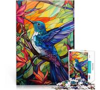 for Adults 2000 Piece Puzzle Hummingbird Stained Glass Made of cardboard Suitable for ages 14 and up Practical game Christmas game Presents for Women。size:70x100cm/27.5x39.3inch