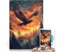 for Adults 2000 Pieces Puzzle Eagle in the forest Made of cardboard,Suitable for ages 14 and up Analysis and logic Unique Home Decorations and Gifts。size:70x100cm/27.5x39.3inch