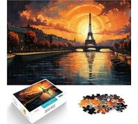 for Adults 2000 Pieces Puzzle Paris at sunset Made of cardboard for and 14 years and over game wall decoration Unique gifts for birthday and Christmas。size:70x100cm/27.5x39.3inch