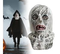 for Adults,3,Creepy Halloween Costume and Gloves,Upgrade Window,Latex and Polyester Material,Full Wrap Around Size,Suitable for All Kinds of Costume Parties The Mask(c-White,23cm x 42cm)