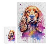 for Adults 300 PCS Jigsaw Puzzle American Cocker Watercolor Puzzles for Adults Anti-Stress Toys Difficult Hard Fun Activities at Home 300 PCS