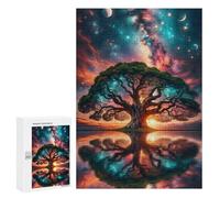 for Adults 300 PCS Jigsaw Puzzle Big Tree in Space Teenagers Puzzles Hands-on Game Home Decoration Challenging Game Gifts 300 PCS