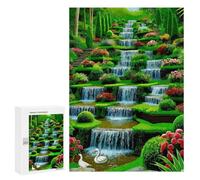 for Adults 300 PCS Jigsaw Puzzle Cascading Waterfall Garden with Swans Jigsaw for Adults Relaxing Games For Family Fun Challenging Game Gifts 300 PCS
