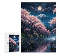 for Adults 300 PCS Jigsaw Puzzle Cherry Blossom Japanese Puzzles for Adults Anti-Stress Toys Difficult Hard Fun Activities at Home 300 PCS
