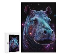 for Adults 300 PCS Jigsaw Puzzle Cosmic Hippo Portrait-7 Puzzle for Adults Family Game Precision Cutting Fun Activities at Home 300 PCS