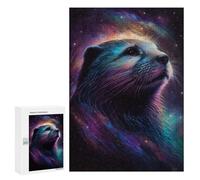 for Adults 300 PCS Jigsaw Puzzle Cosmic Otter Portrait-4 Puzzle for Adults Family Game Precision Cutting Fun Activities at Home 300 PCS