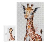 for Adults 300 PCS Jigsaw Puzzle Cute Giraffe Watercolor Illustration Jigsaw for Adults Relaxing Games For Family Fun Challenging Game Gifts 300 PCS