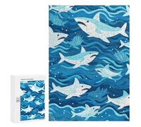for Adults 300 PCS Jigsaw Puzzle Cute White Sharks Teenagers Puzzles Hands-on Game Home Decoration Challenging Game Gifts 300 PCS