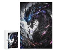 for Adults 300 PCS Jigsaw Puzzle Dark Dragon with Cosmic Details Jigsaw for Adults Relaxing Games For Family Fun Challenging Game Gifts 300 PCS