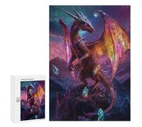 for Adults 300 PCS Jigsaw Puzzle Dragon Around The Crystal Jigsaw for Adults Relaxing Games For Family Fun Challenging Game Gifts 300 PCS