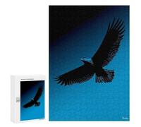 for Adults 300 PCS Jigsaw Puzzle Eagle Silhouette - Soaring Freedom on Blue Jigsaw for Adults Relaxing Games For Family Fun Challenging Game Gifts 300 PCS