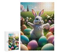 for Adults 300 PCS Jigsaw Puzzle Easter Bunny Egg Hunt Scene Puzzle for Adults Family Game Precision Cutting Fun Activities at Home 300 PCS